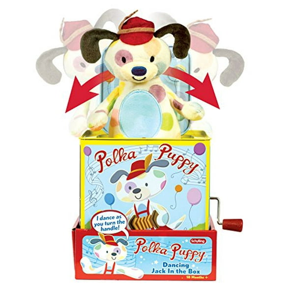 Schylling Polka Puppy Dancing Jack Box Toy