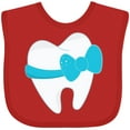 thumbnail image 3 of Inktastic Tooth with a Bow Boys or Girls Baby Bib, 3 of 4