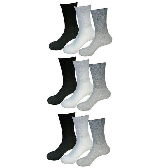9 Pairs Diabetic Crew Ankle Socks Circulation Socks Health Support Unisex 10-13