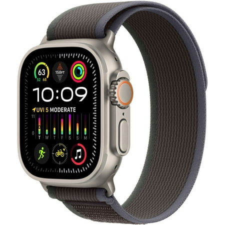 Restored Apple Watch Ultra 2 - GPS + Cellular - 49mm Titanium Case with Blue/Black Trail loop M/L (Refurbished)