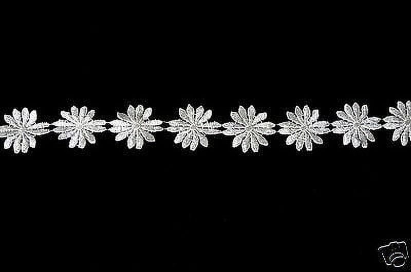 Lily 2" Ivory Cuttable Venice Lace Daisy Flower Trim By Yard