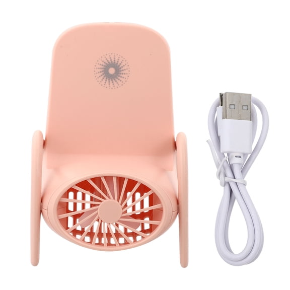 FOMIYES 1Pc Pink USB Charging Cooling Fan with Multi-Speed Wind and Cellphone Holder