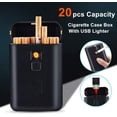 thumbnail image 2 of Cigarette Case with USB Lighter Cigarette Box 20pcs 100mm Slim Cigarettes Portable Electronic Lighter Rechargeable Windproof Flameless (Red), 2 of 6