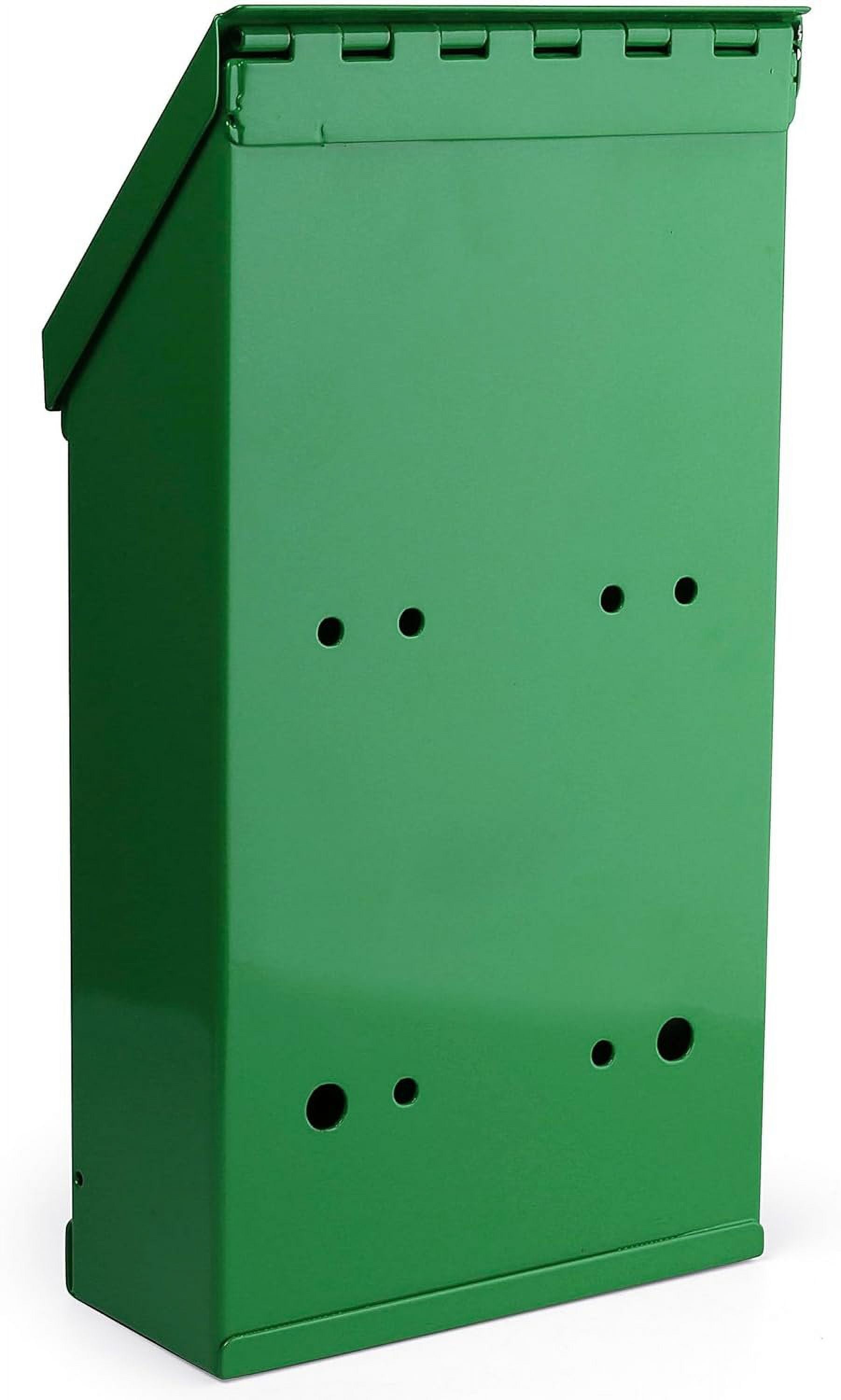 Metal Donation Box Charity Steel Collection Box Office Suggestion Box Secure Box with Top Slot and Lock with Keys Wall Mount with pre drilled Holes 10x6x2.5 Waterproof Mailbox for Home OfficeGreen