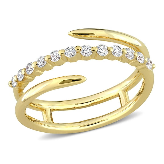 Created Forever Women's 1/3 Carat T.G.W. Lab Created Diamond 18kt Yellow Gold Plated Sterling Silver Wrapped Ring