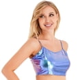 thumbnail image 5 of YiZYiF Womens Casual Patent Leather Crop Top Glossy Tank Tops Vest Clubwear, 5 of 7