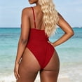 thumbnail image 3 of Daiosportswear Women's Slimming Solid Swimsuit, Side Tie Bathing Suit for Beach Vacation Red XXL(XXL), 3 of 5