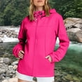 thumbnail image 2 of Duoif Rain Jacket Women, Lightweight Raincoats Zip up Outdoor Hiking Windbreaker Jackets with Hood Lightweight Raincoat Jackets for Women Hot Pink S, 2 of 7