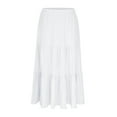 thumbnail image 4 of Dvprdro Women Summer Long Skirts Classic Solid Casual High Waist Flowy Maxi Skirt With Pockets White Sizes M, 4 of 5