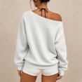 thumbnail image 6 of HappyYEE Women’s off the Shoulder Sweatshirt -Oversized Long Sleeve Versatile Sweatshirt - Fall Fleece Lined Daily Casual Layering Tops S, 6 of 7