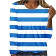 thumbnail image 2 of Neewe Women's Casual Striped Long Sleeve Tops Crew Neck Knit Basic T Shirts, 2 of 6