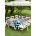 thumbnail image 4 of Outdoor Tablecloth with Umbrella Hole for Patio/Picnic/Party/Camping, Red Blue Teal Palm Leaves Waterproof Table Cloth Rectangle Table Cover Washable, Summer Botanical Tropical Leaf (60"x 84"), 4 of 9