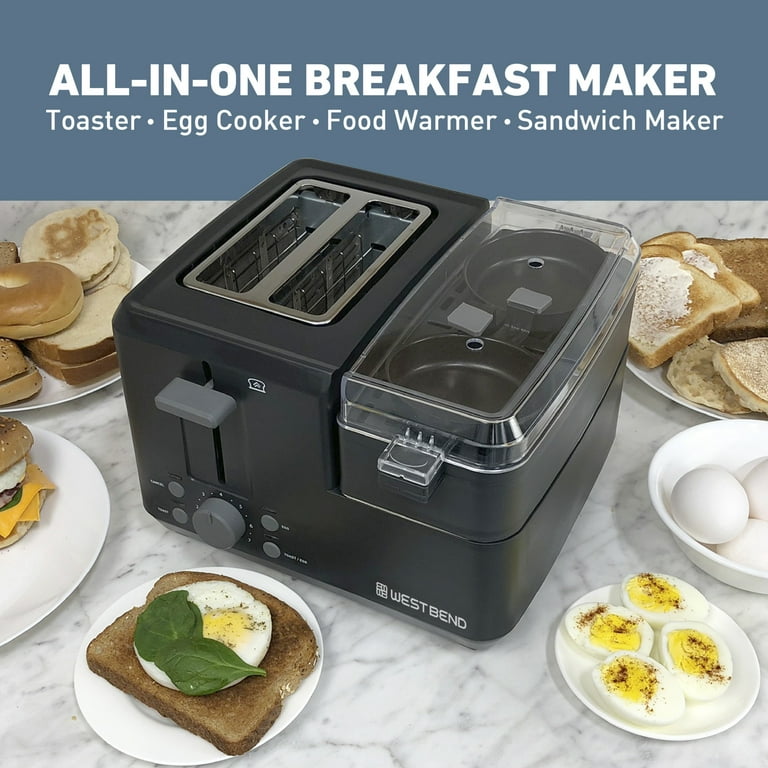West Bend Single Kitchen Electric 2-Slice Breakfast Station Egg