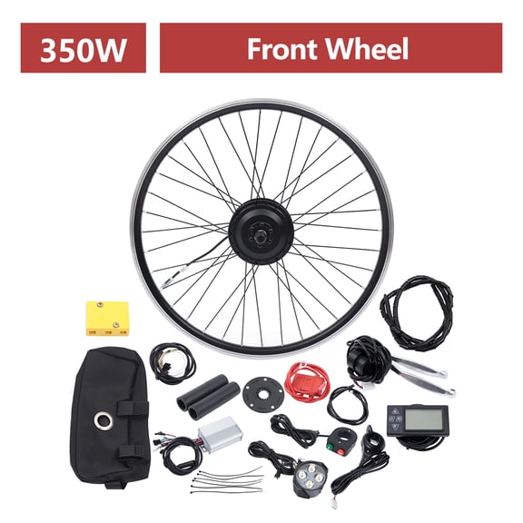 350W 110V 30N.M Electric Bicycle Front Wheel Hub Motor E Bike Conversion Kit LCD Kit Fits 26-inch Bikes