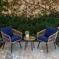 thumbnail image 2 of Ottowood Outdoor Deep Seat Cushions Set of 2, 24x24x4 Water-Repellent Patio Cushions, Navy Blue, 2 of 8