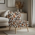 thumbnail image 3 of HELLHERO Leopard Print Elastic Bottom Armless Accent Chair Protector with Stretch Elastic Bottom, Dustproof Armless Accent Chair Cover, 3 of 8
