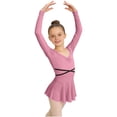 thumbnail image 3 of MKOSPLRT Long Sleeve Gymnastics Leotards for Girls Dance Ballet with Skirt Gymnastic Ballerina Outfit Dress Classic Dancewear Pink 9-10 Years, 3 of 7