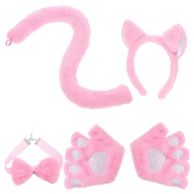 Cat Animal Costume Accessory Cat Ear Headband for Decor 1Set Pink Soft Fabric