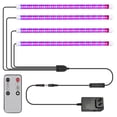 thumbnail image 1 of Lámpara de crecimiento Paquete de 4 luces LED de cultivo para plantas de interior Espectro completo Tira de luz impermeable para plantas 10 niveles regulables 3 modos de trabajo Temporizador 3/9/12H, 1 of 6