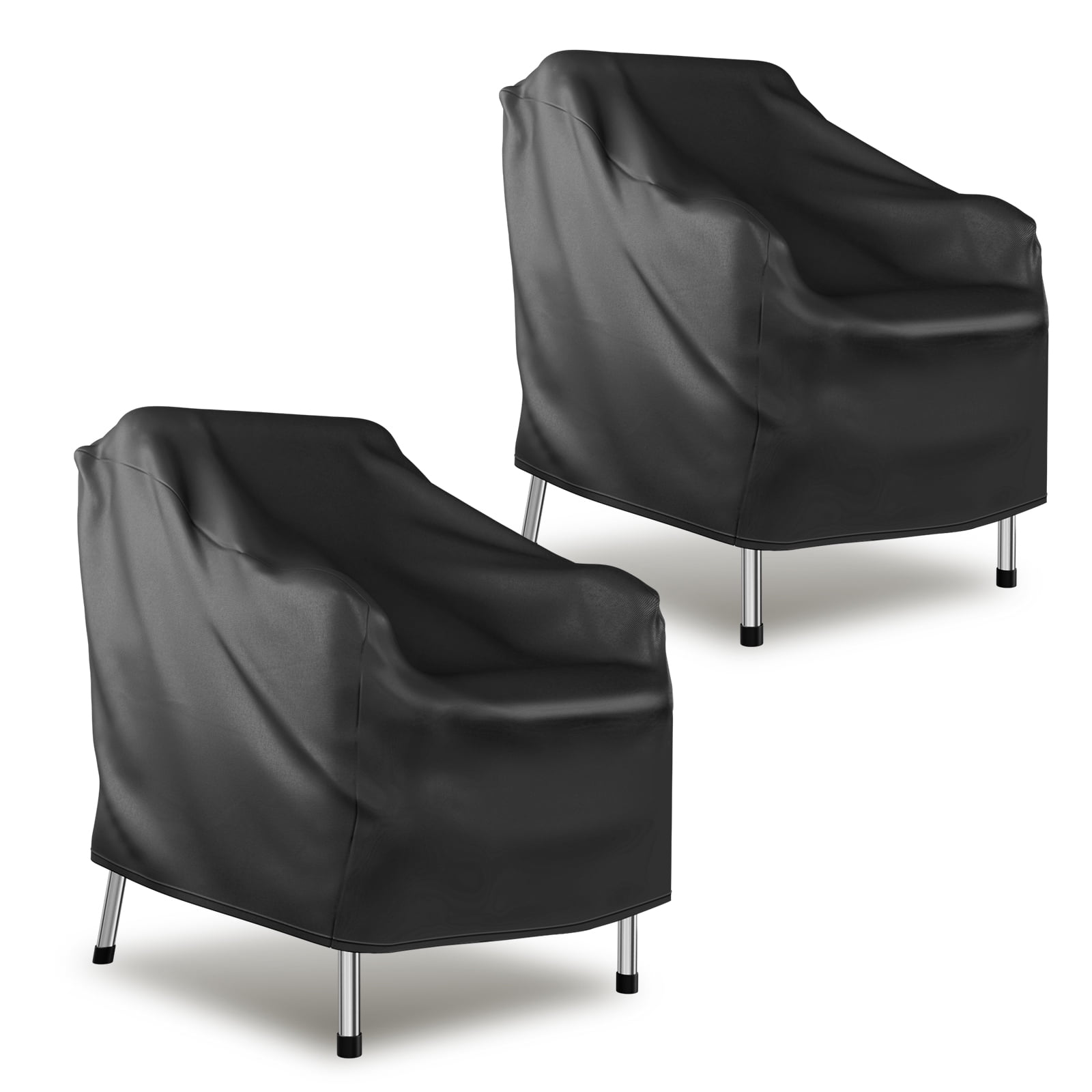 TopZoo 600D Outdoor Chair Cover Waterproof & Heavy Duty, Lawn Lounge Furniture Cover for Wicker Chair, Patio Chair Covers 2 Pack, Swivel Chair, Rocking Chair, Single Sofa Chair, Black