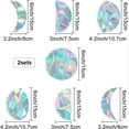 thumbnail image 2 of 14Pcs Moon Window Decals Rainbow Sliding Door Clings Plastic Waterproof Reusable Static Prismatic Non Adhesive Suncatcher Stickers for Save Birds from Collisions Home Door Decorations, 2 of 7