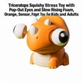 thumbnail image 2 of Triceratops Squishy Stress Toy with Pop-Out Eyes and Slow Rising Foam, Orange, for Kids and Adults, Sensory Squeeze Toy, 2 of 3