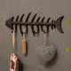 thumbnail image 5 of SZTXJ Decorative Wall Mounted Fish Bone Towel Rack - Sleek Cast Iron Hanger with 4 "Fishbone" Hooks for Towels, Robes and More - Includes Screws and A, 5 of 5