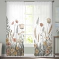thumbnail image 2 of Pastoral Botanical Sheer Curtains 84 Inches Long 2 Panels Set, Window Sheer Curtains for Living Room/Bedroom, Farmhouse Floral Watercolor Light Filtering Rod Pocket Curtain 52'' x 84'' x 2, 2 of 7