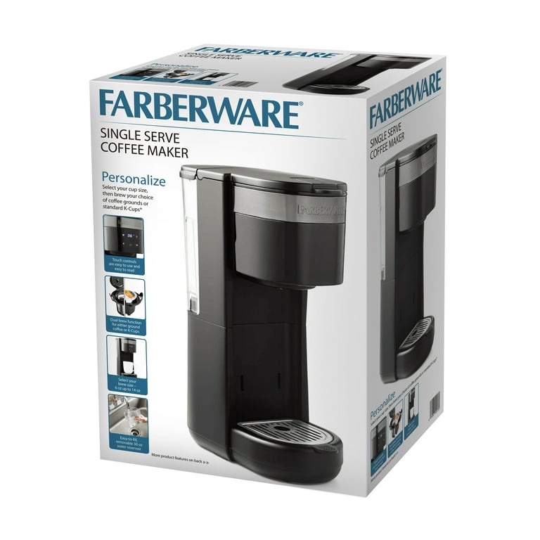 Farberware Dual Brew, 10 Cup Coffee + Espresso, Black and Stainless,  Touchscreen