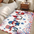 thumbnail image 5 of Independence Day Washable Area Rug 4 x 6 ft American Flag Gnome Red Blue Fireworks Red Grid Frame, Soft Non Slip Rugs Stain Repellent Indoor Felt Carpet for Living Dining Room Bedroom Home Office, 5 of 9