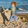 thumbnail image 3 of FORMRS Boys Rash Guard with Short Sleeves UPF 50+ Swim Shirts Sizes 3-12T, Window Scene, 3 of 6