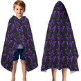 thumbnail image 3 of Purple Butterfly Pattern Hooded Bath Towel，50"x30" for Ages 3 To 12 Kids, Quick Dry Lightweight Soft Microfiber Hood Beach Towel Cover Up for Kids, 3 of 7