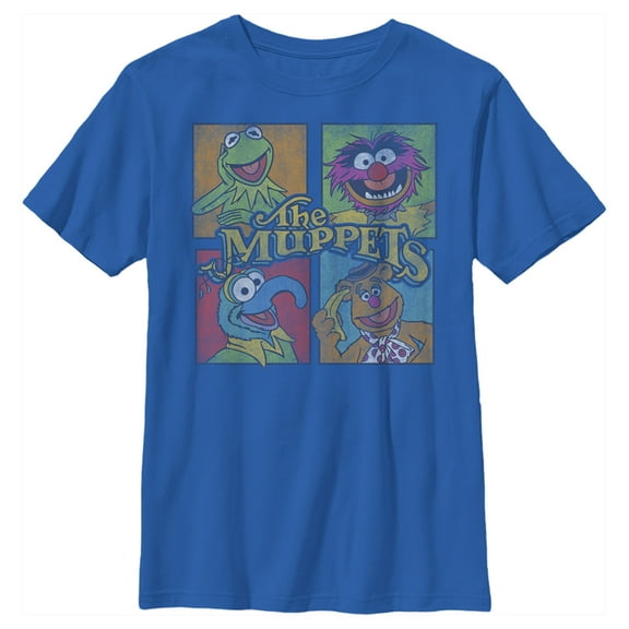 Boy's The Muppets Character Panels  Graphic Tee Royal Blue Large