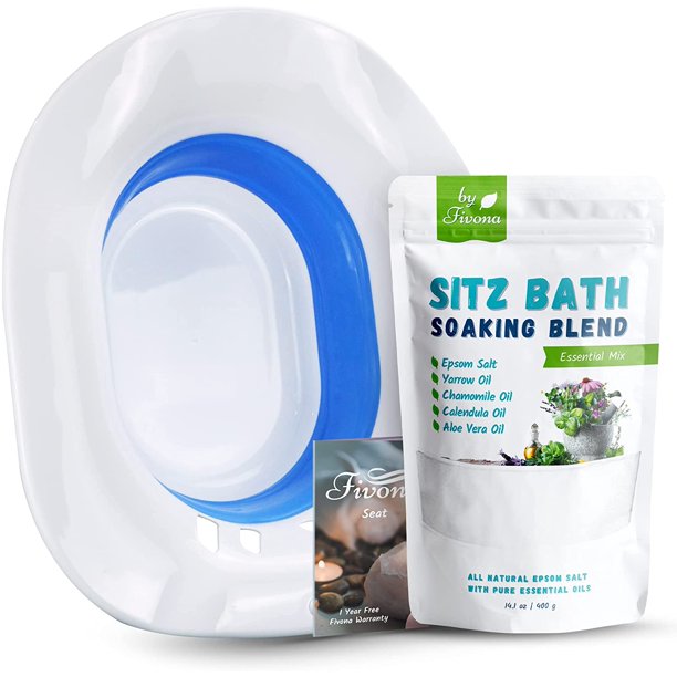 Fivona 2 In 1 Sitz Bath Soak Kit Bundle of Seat and Epsom Salt With