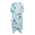 thumbnail image 4 of Xoenoiee Blue Starfish Pattern Kimonos for Women Swimsuit Coverups Beach Cover Up Summer Swimwear Cardigan Beachwear for Beach Vacation Travel, 4 of 7