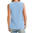 thumbnail image 5 of Women's Solid Round Neck Tank Top Sleeveless Summer Blouse Casual Lightweight Tee, 5 of 6