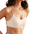 thumbnail image 3 of Jinhomg Women's Triangle Bralette Plunge Bra V Neck Wireless No Padded Soft Comfortable Everyday Sleep Bras Beige L, 3 of 7