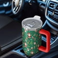 thumbnail image 6 of Green Christmas Santa and Icon Pattern Tumbler with Handle and Lid,40oz Double Wall Vacuum Insulated Tumbler,Cups Gift for Women and Men, 6 of 7