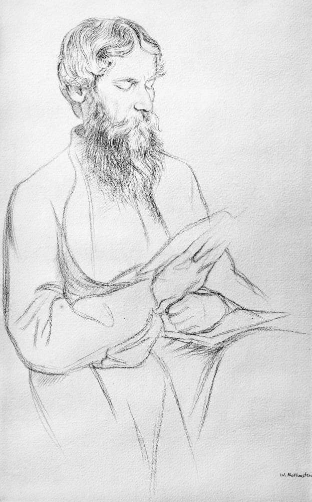 pencil sketch of rabindranath tagore