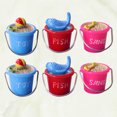 thumbnail image 2 of CIMAXIC 6Pcs Adorable Mini Beach Bucket Garden Miniatures Figurine Micro Landscape Decoration DIY Ornament for Succulent Flowerpot Sand Table Model (Red Blue Rosy),0.91"X0.91"X0.79", 2 of 5