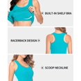 thumbnail image 4 of Women's Long Camisole Shelf Bra Solid Racerback Tank Top Undershirt, 4 of 8