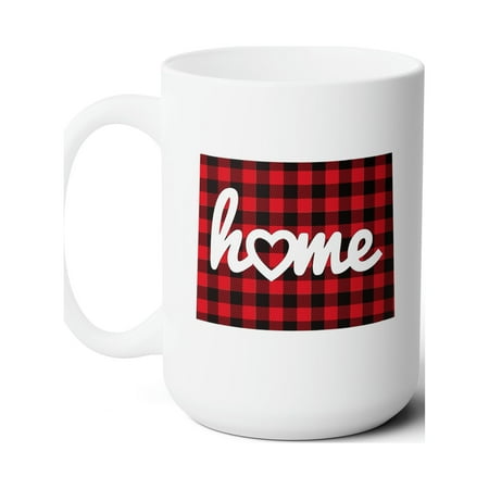

Wyoming Home State Outline Plaid Ceramic Mug 15oz Fall/Winter Coffee Mug