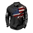 thumbnail image 3 of Havenx 250th Anniversary National Flag Print Shirt for Men Waffle Long Sleeve Shirts Buttons T-Shirt Casual 250 Years Of Freedom Cross Patriotic Tees,Black 4XL, 3 of 4