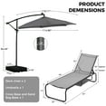 thumbnail image 2 of Autlaycil 10 ft Cantilever Patio Umbrella, 24 Solar Lights with Sandbags Base and 2 pcs Patio Lounge Chairs with Storage, Grey, 2 of 6