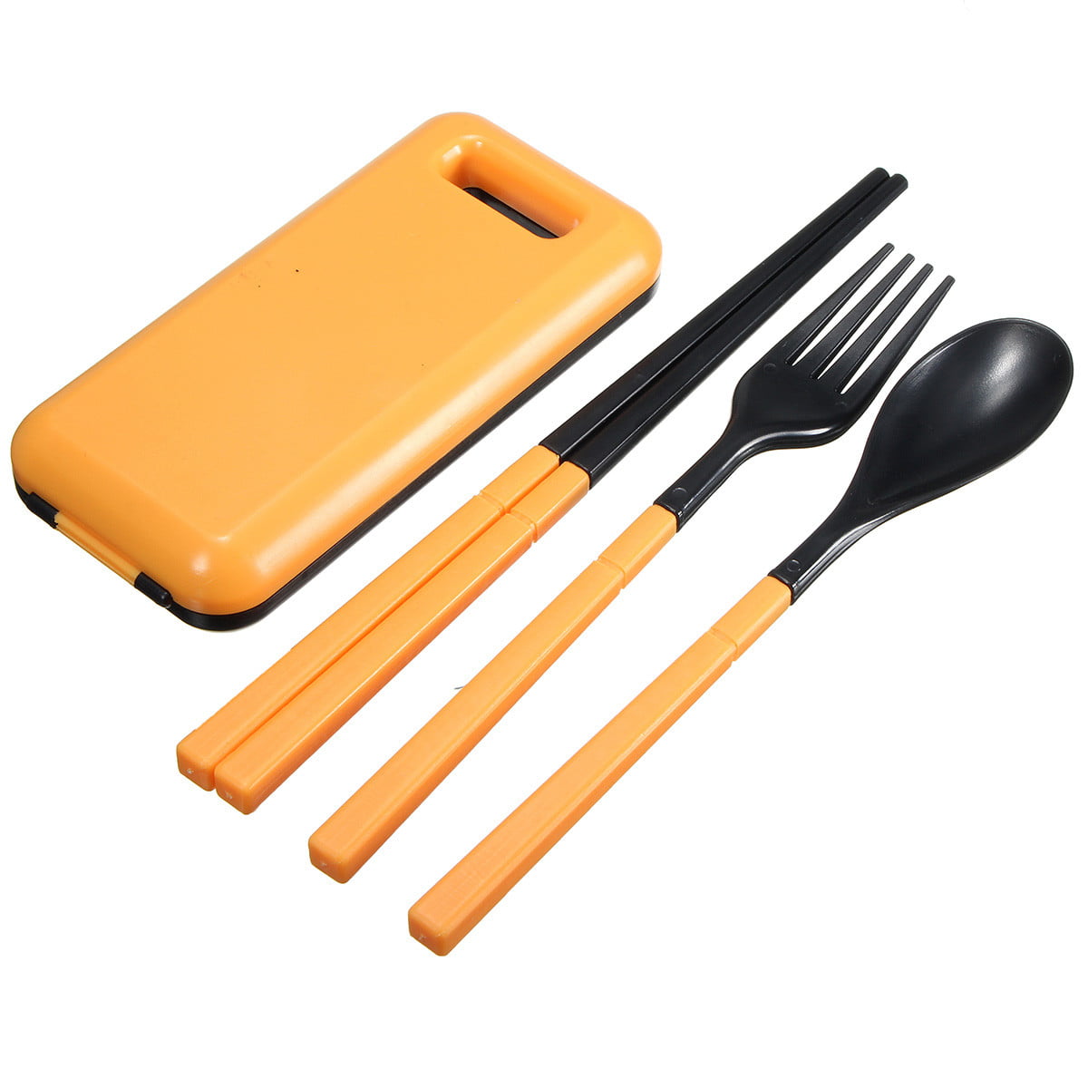 Travel Ourdoor Utensil Set Folding Cutlery Spoon Fork Chopsticks Storage Box AN 
