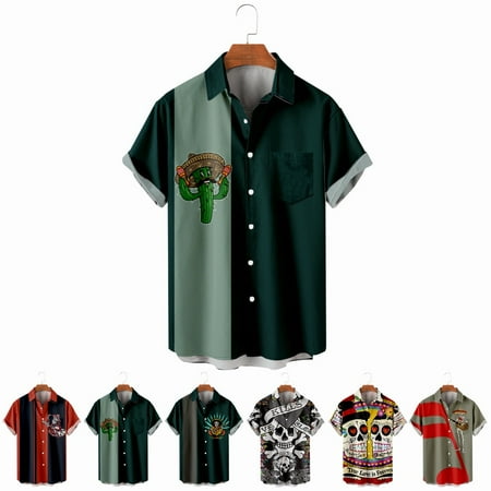 

LANLIN Unisex Youth Collared Button Down Tees Stylish Party Tops For Men Boys