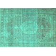 thumbnail image 1 of Ahgly Company Machine Washable Indoor Rectangle Persian Turquoise Blue Traditional Area Rugs, 7' x 9', 1 of 4