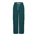 thumbnail image 6 of MSJUHEG Cargo Pants for Women Large Pockets Lightweight Sweatpants Trousers Slacks Elastic Waist Straight Leg Joggers Streetwear High Waisted Parachute Pants Fashion Outfits Blackish Green 3XL, 6 of 9