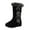 Black, variant on Women's Mid-Calf Boots Heel Plus Buckle Furry Warm Winter Fashion Boots Women's Belt Wedge Footwear