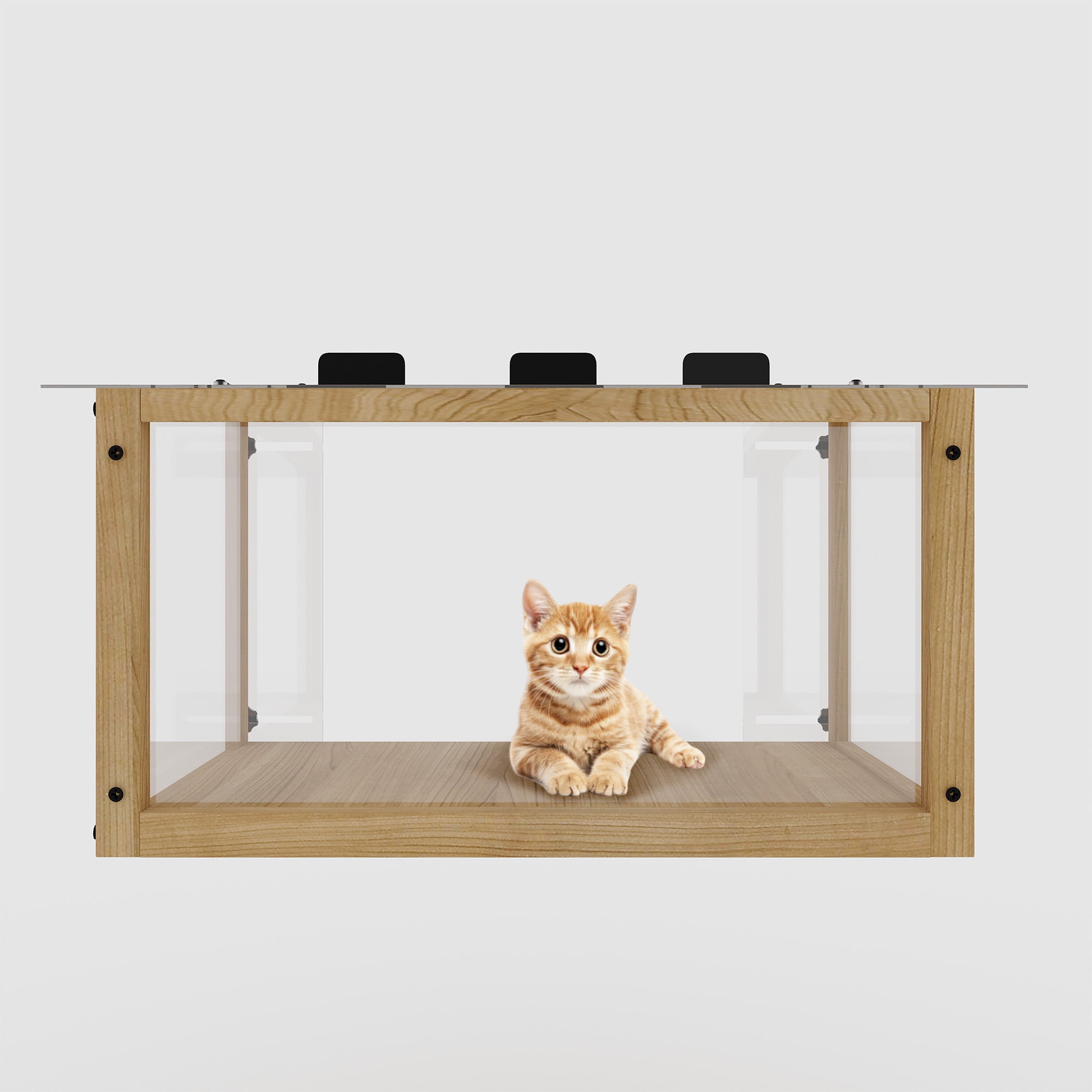 Zephypaws Cat Window Box,Universal Cat Window Perch Catio with Waterproof Transparent Top Fits Double Hung Frames 24"to 36“ Wide,for Sunbathing, Napping & Nature Viewing